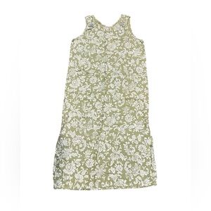 Vintage Kristine’s Floral Sleeveless Green/White Maxi Dress Size XL